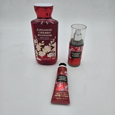 Bath Body Works Japanese Cherry Blossom 3 Pc Set Body Wash Mist Cream