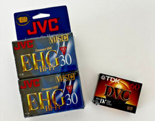 Lot of 2 JVC EHG 30 VHS-C Compact Camcorder Tapes FREE TDK MiniDV 60