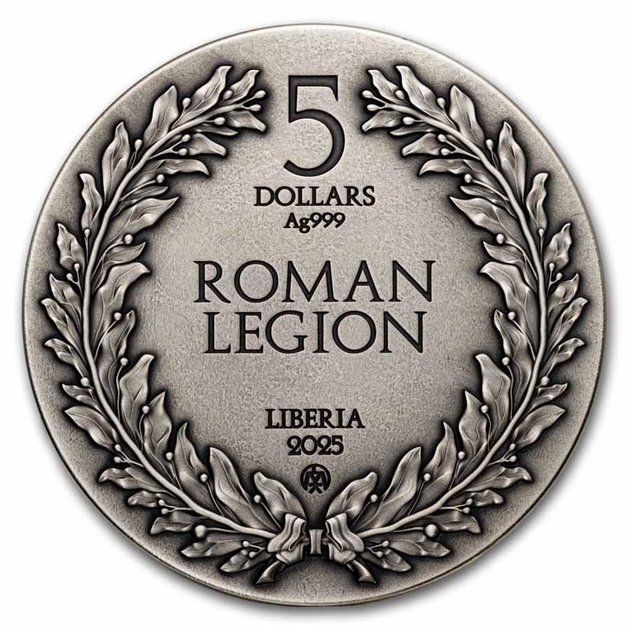 Legião romana antiga de prata 2025 Libéria 2 oz (caixa e certificado de autenticidade) - Imagem 2 de 4