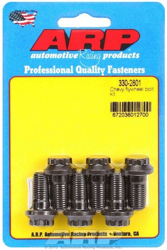 Arp 330-2801, Set of 6 Black Chromoly Chevy Flywheel Bolt Kit Performance Parts - Picture 2 of 9