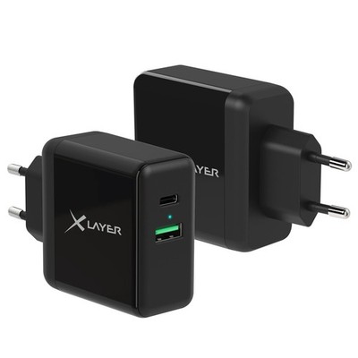 XLayer USB QC3.0 + 5V/2.4A Netzteil Black (217074) (schwarz) #31343294
