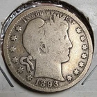 1893 Barber Quarter 25C Silver 0.900 Philadelphia Mint KM#114