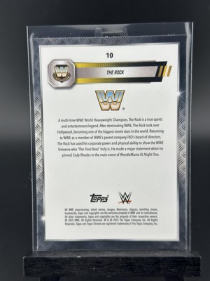 2025 Topps Chrome WWE Blue Geometric Refractor #10 The Rock