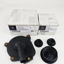 For Mercedes Oil Separator Crankcase Vent Valve PVC Breather + Cam Plugs Kit New