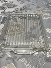 Vintage 503 - C   Ribbed Glass Refrigerator  Dish Lid Only
