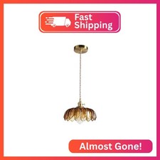 XZHGCEE Pendant Lights Kitchen Island: Amber Glass Hanging Light Fixture with Ro