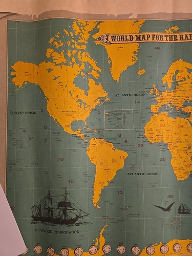 Vintage Kenwood Corporation WORLD MAP FOR THE RADIO AMATEUR poster large - Picture 5 of 10
