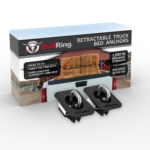 Flush Fit Retractable Truck Bed Tie Down Anchors Compatible with 1998-2014 Fo...