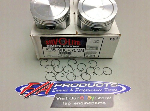 Fits Chevrolet 5.3L LS Gen 3 / 4 Engines Dished Pistons 8 Silvolite 3519HC STD - Afbeelding 1 van 7