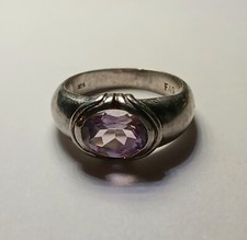 Vintage Sterling Silver 925 Amethyst Ring Size 7 