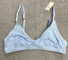 Aerie Modal Ribbed Triangle Bralette -- EYELET BLUE M