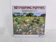 FUN WARES 101 Pooping Puppies 1000pc Jigsaw Puzzle Funny 27" x 19"