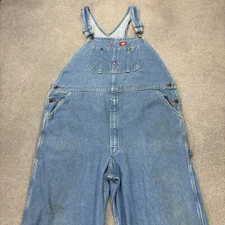 Dickies Dungarees Adult 40x32 Blue Bib Overalls Denim Workwear Carpenter Men