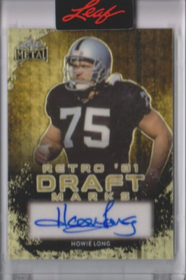 2024 Leaf Metal HOWIE LONG Raiders Retro GOLD VINYL SUPERFRACTOR AUTO 1/1