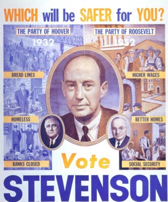 ADLAI STEVENSON II CAMPAIGN SIGN GLOSSY POSTER PICTURE PHOTO PRINT BANNER 11351