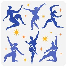 FINGERINSPIRE Dancing with Matisse Painting Stencil 11.8x11.8inch Reusable Da...