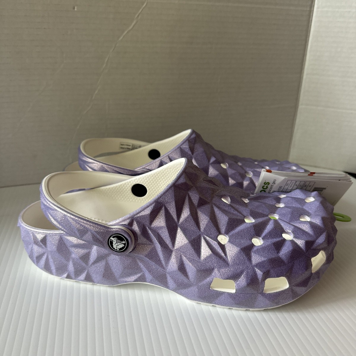 CROCS Men\'s Iridescent Green-Purple Slip-On Clogs with Charms ? RESTOCKS ? Crocs Glitter Clog **charms are sold  main image 4