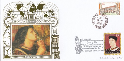 (98396) France Benham 22Ct GOLD Joan of Arc Millennium Countdown Cover 1998