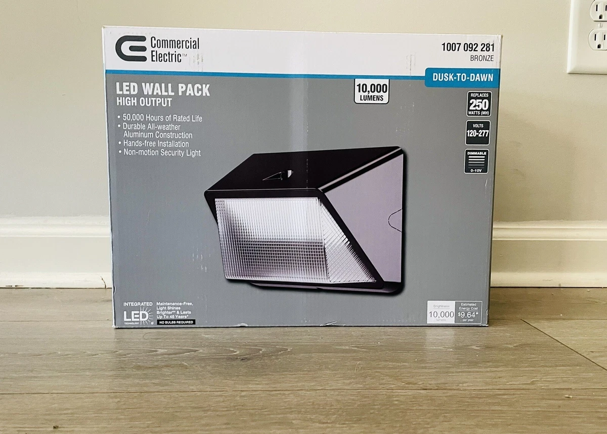 Commercial Electric LED Wall pack High Output Dusk To Dawn 10 000 Lumens