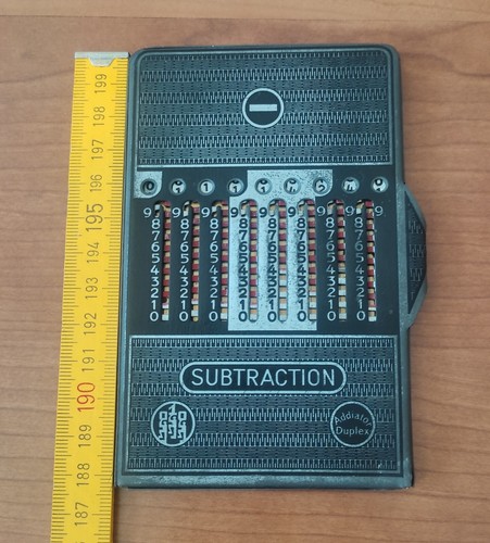 Addiator Duplex Addition & Subtraktion Vintage Rechner Zahlenschieber ZUSTAND OK - Picture 3 of 4