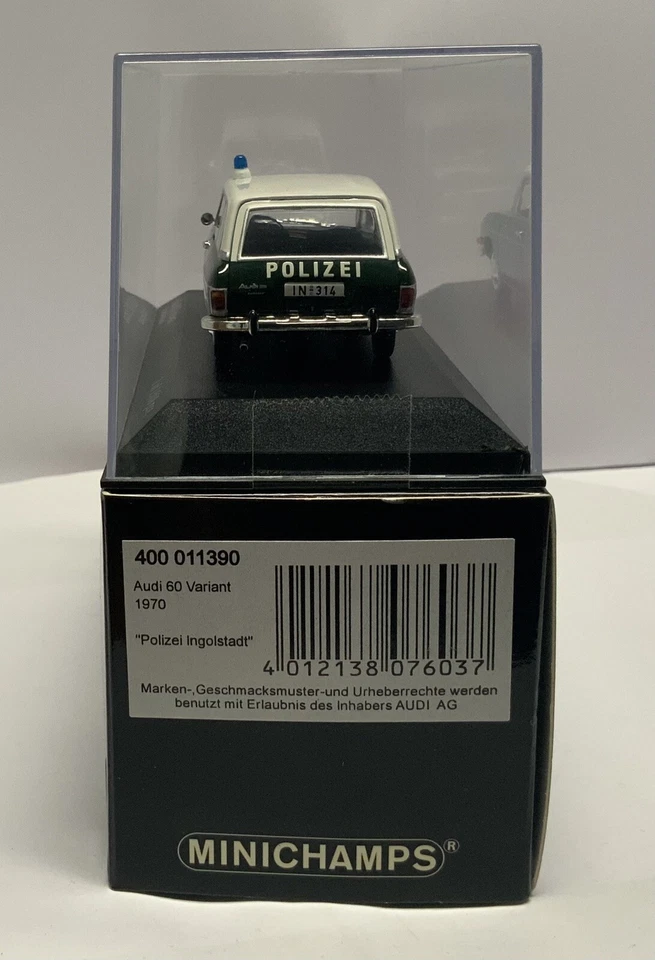 Minichamps 1:43 Audi Variant 1970 - Polizei Ingolstadt - 400 011390 - Image 3 of 4