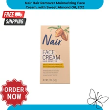 Nair Face Cream Hair Remover 2oz – Moisturizing Formula with Sweet Almond Oil