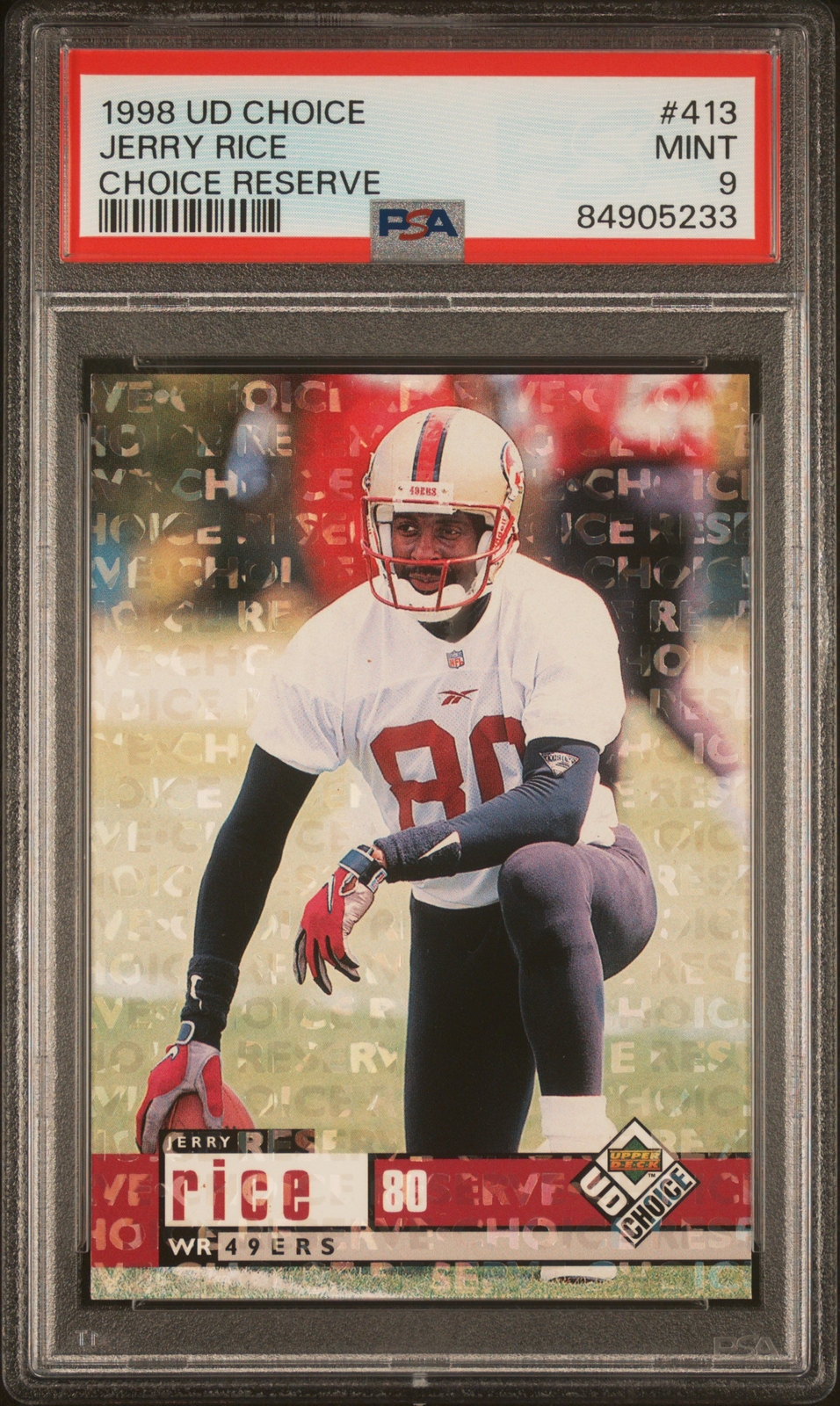 1998 UPPER DECK CHOICE CHOICE RESERVE #413 JERRY RICE PSA 9