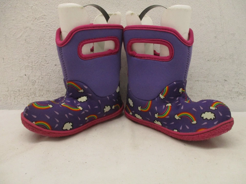 Botas de inverno BABY BOGS roxo arco-íris infantil tamanho 8 - Imagem 4 de 4
