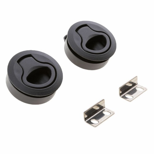 2 PIEZAS 2" Barco Negro Nylon Manija Elevadora Empuje Tire Golpe 50MM Cierre Escotilla Accesorio - Imagen 2 de 6
