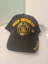 U.S. Navy Veteran with Shadow Military Baseball Cap Hat W/ Flag Pin