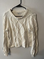 Abercrombie Kids Fisherman Cable Knit Sweater Youth 13/14 Cream Crew Neck