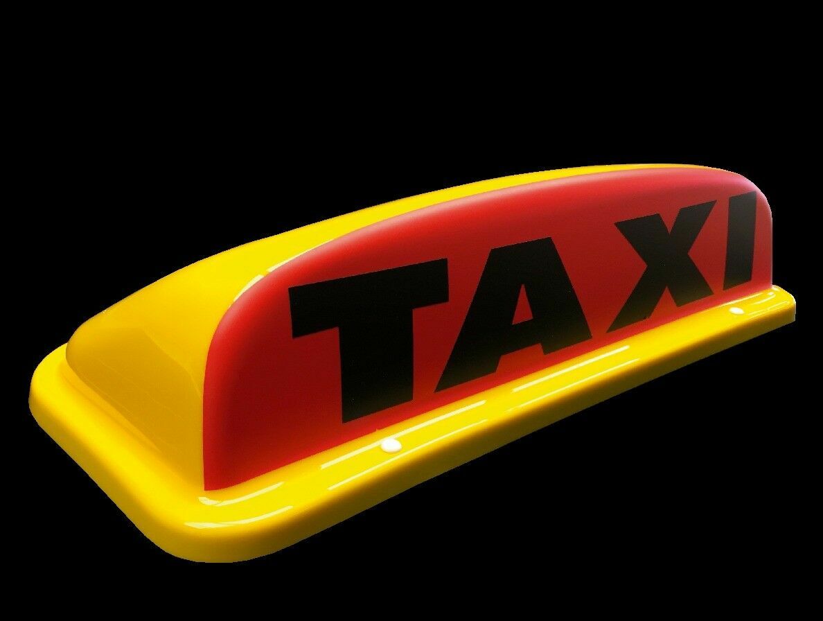 HACKNEY / PRIVATE HIRE TAXI CAB ROOF SIGN 18" YELLOW TOP LIGHT