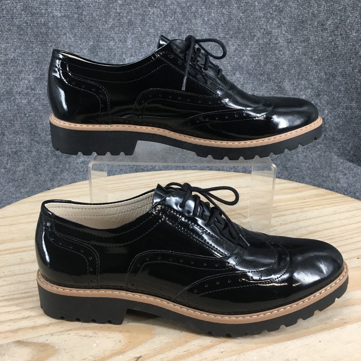 Zapato Dress Shoes Mens 40 Oxford Black Patent Leather