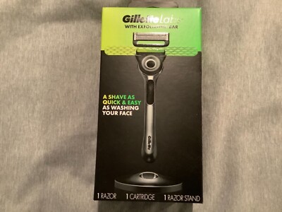 ~ Brand New Gillette Labs Mens Razor w/ Exfoliating Bar Cartridge & Stand  ~