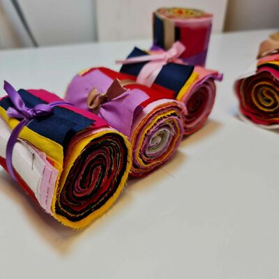 10 verschiedene SCHLICHTE BAUMWOLLGEWEBE JELLY ROLL/HONIGBRÖTCHEN STREIFEN 2,5 ZOLL