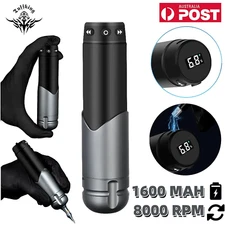 Tuffking P1 Tattoo Machine Wireless Battery Pen Gun Rotary Motor 1600mAh LCD AU