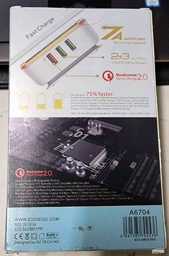 IcedEgg 6-Port USB Desktop Charger with Qualcomm Quick Charge 2.0 Open Box - Picture 2 of 3