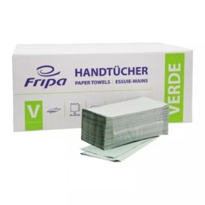 5000 Fripa Papierhandtücher Handtuchpapier Verde 1-lag grün ZZ-Falz 100% RC