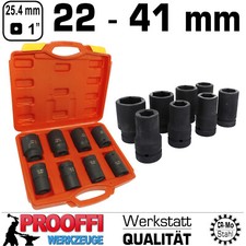 8-tlg Kraft Stecknuss Schlagschrauber Nuss Lang 1" XXL Steckschlüssel 22 - 41mm