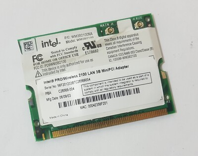 Wlan Card Intel Pro Wireless 2100 3B Mini PCI Karte