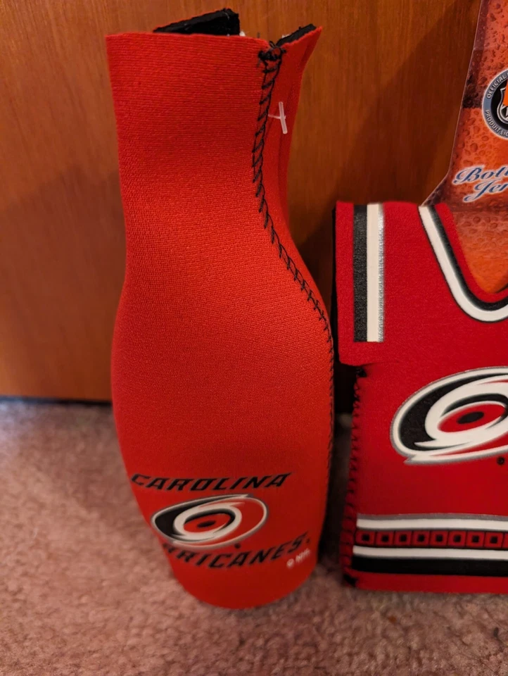 NHL Hockey Carolina Hurricanes Fan Can And Bottle Koozies Set - Image 4 of 4