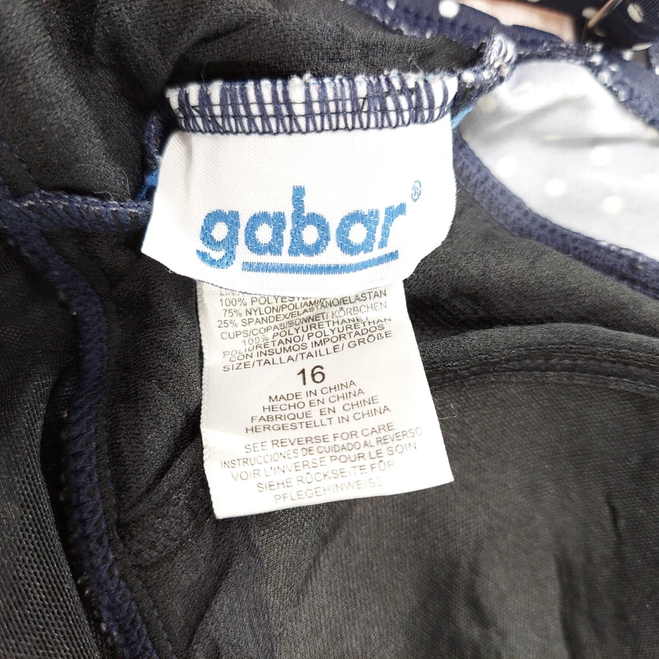 GABAR TRAJE DE BAÑO AZUL MARINO LUNARES VESTIDO DE BAÑO MUJER TALLA 16 REGULAR *SIN CABLES Foto 3 de 4