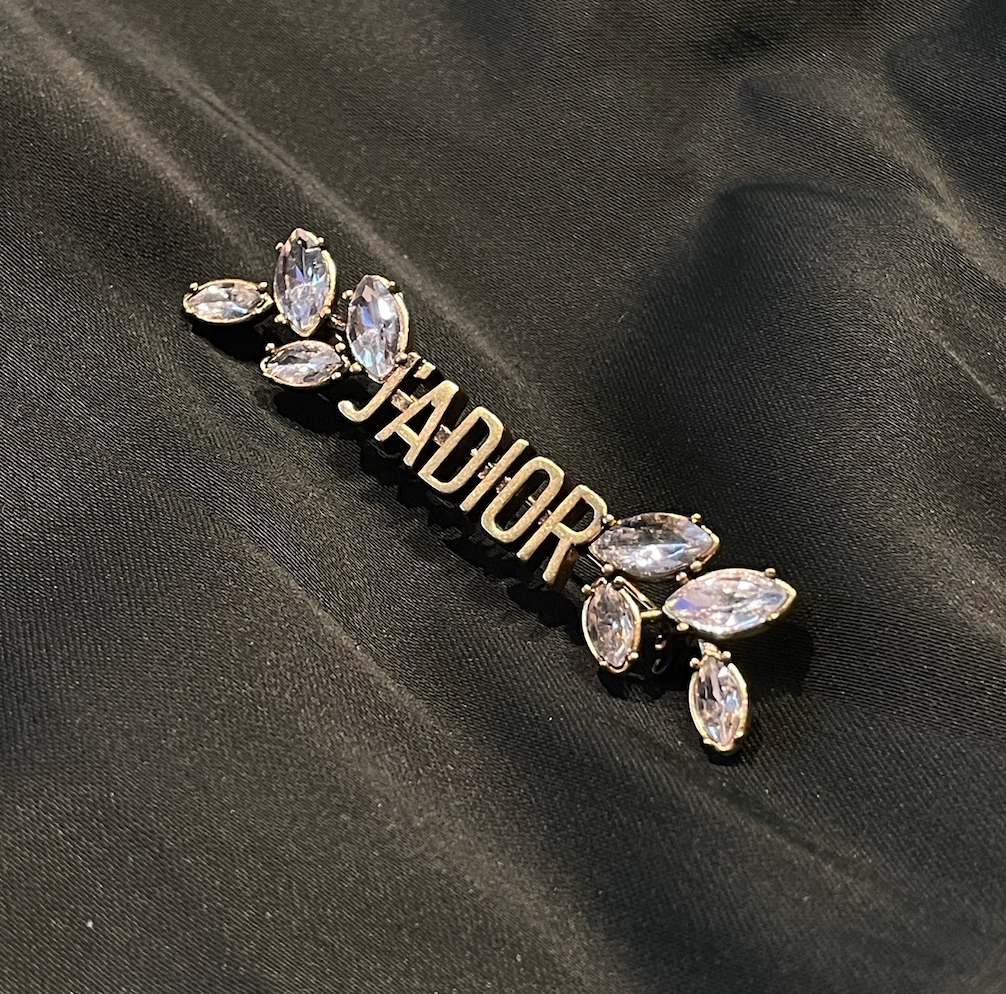 Vintage Rare Dior Stunning Yellow Brooch With Stones