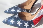 INC USA Flag High heels shoes women 11.5, 12  crystals 4th of July 326 Offer — photo 4
