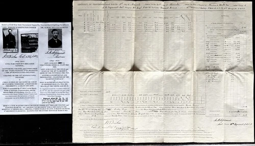 CIVIL WAR GENERAL COLONEL 5th PA FISHER/SURGEON SIGMUND HOSPITAL DOCUMENT SIGNED