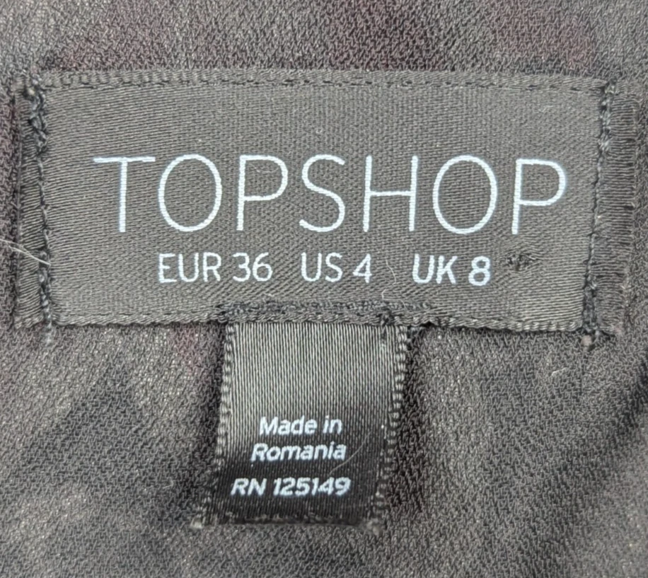 Topshop Playsuit Womens 8 Black 3/4 Sleeved Hot Pants Event Party Date Night - image 2 of 4