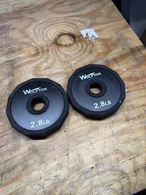 2.8lb X 2 Rubber 1  Standard Weight Plates (5.6 Lbs Total)