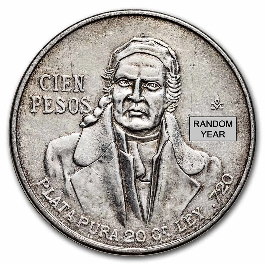 メキシコ 100ペソ モレロス銀貨 A033 メキシコ 100ペソ モレロス銀貨 A033 メキシコ 100ペソ銀貨☆1978年