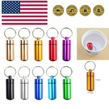 10 Pcs Portable Pill Case, Waterproof Aluminum Holders Storage Container with...