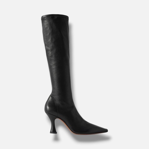 Neous Women's Black Ran 80MM Under-the-Knee Boot Shoes Size 36.5